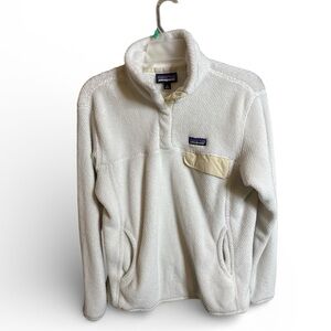 Patagonia Women’s L Cream Polartec Thermal Pro Fleece Snap Pullover Jacket